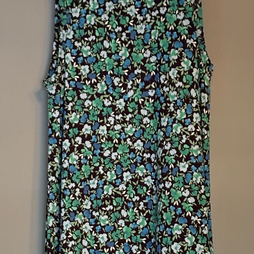 LOFT Floral Print dress in Blue and Green